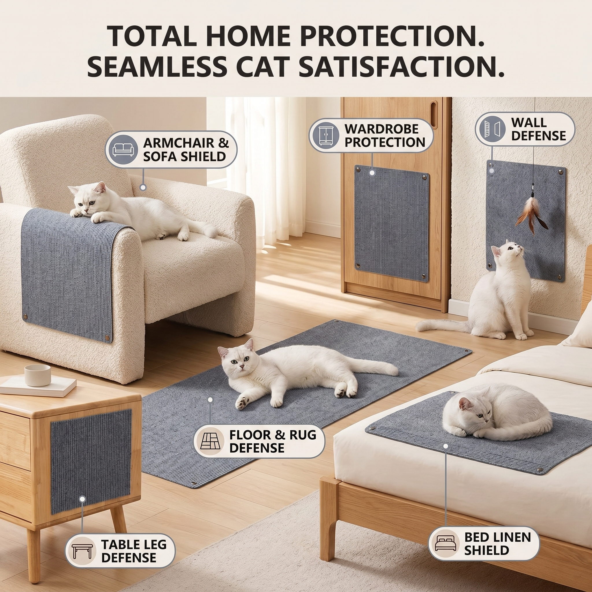 Self-Adhesive Cat Scratch Mat