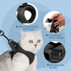 Escape-Proof Cat Harness and Lead Set