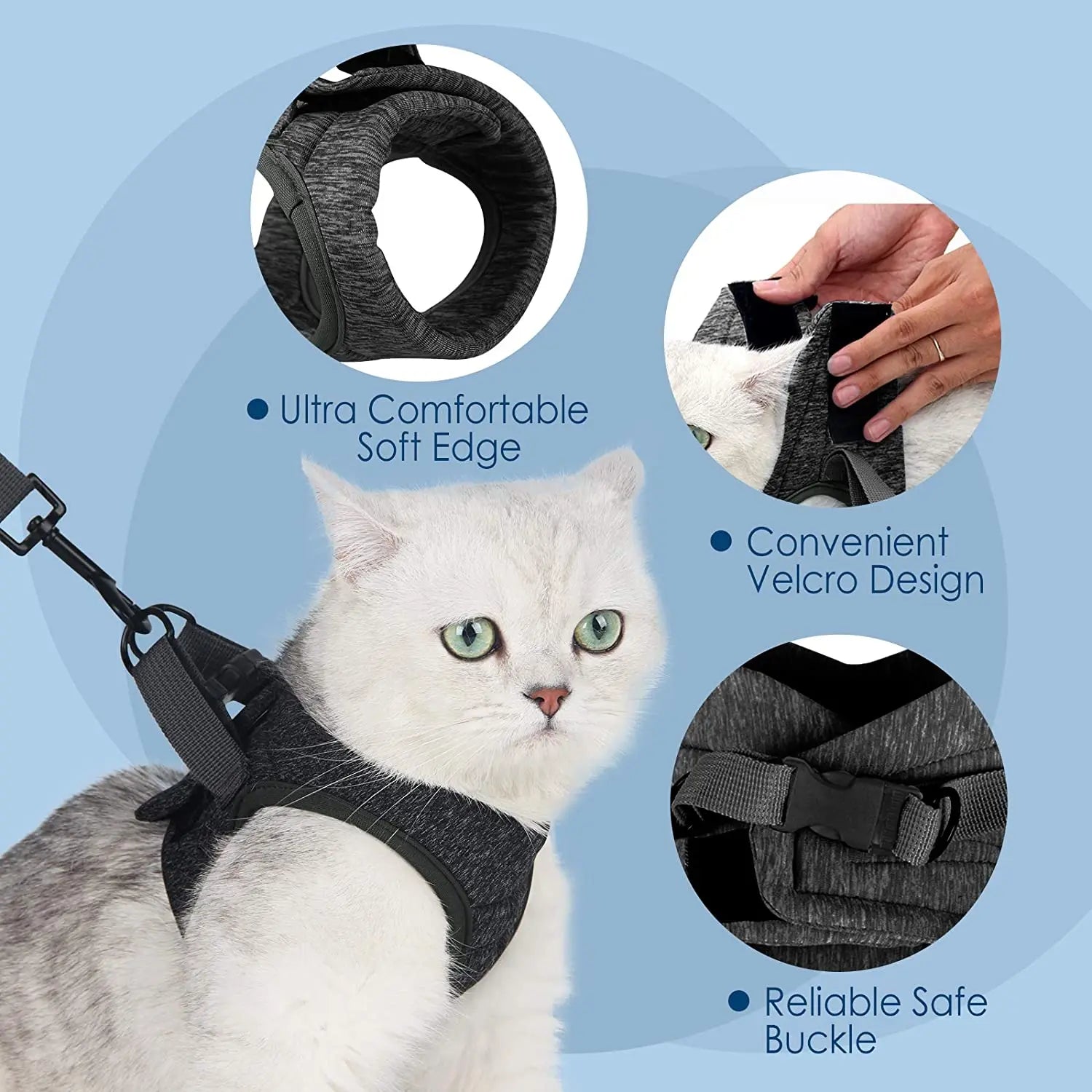 Escape-Proof Cat Harness and Lead Set