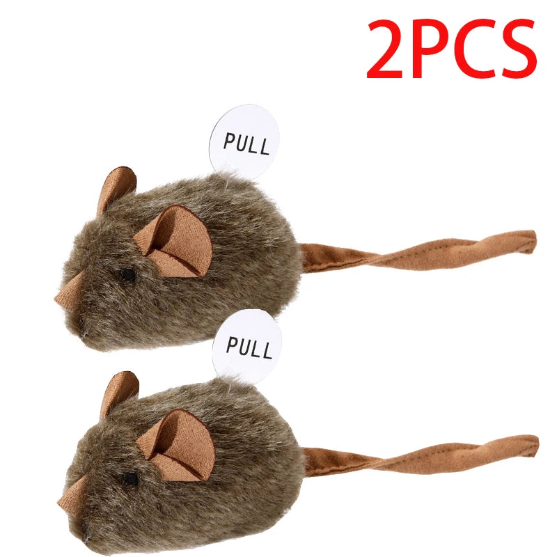Plush mouse cat toy set for indoor play
