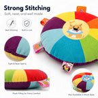 Squeaky plush flying disc dog toy for small dogs