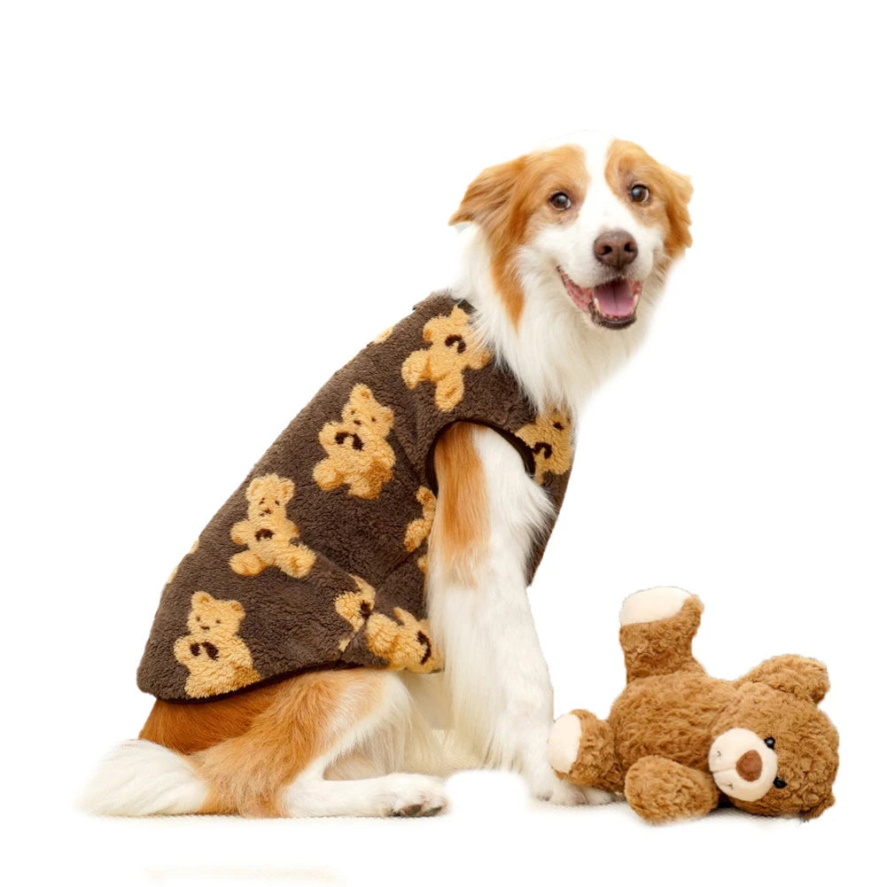 Fleece Dog Jacket with Leash Ring