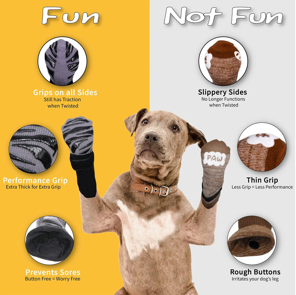 Anti-Slip Dog Socks (4 Pack)