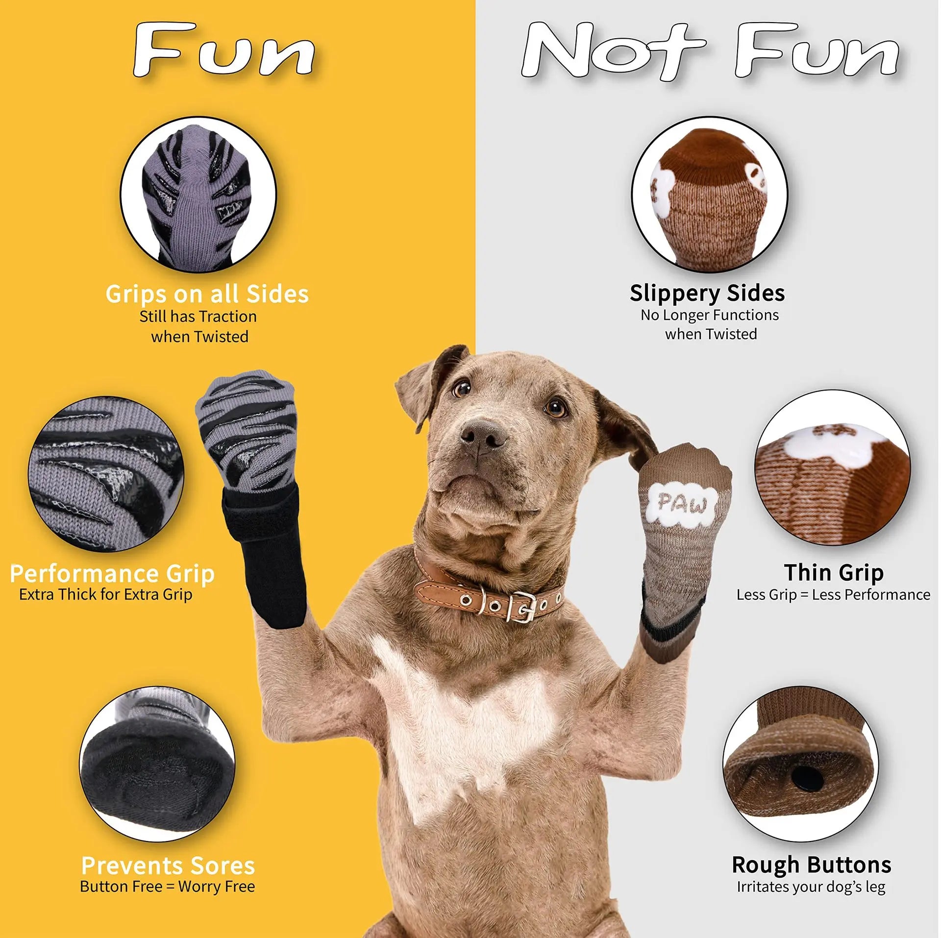 Anti-Slip Dog Socks (4 Pack)