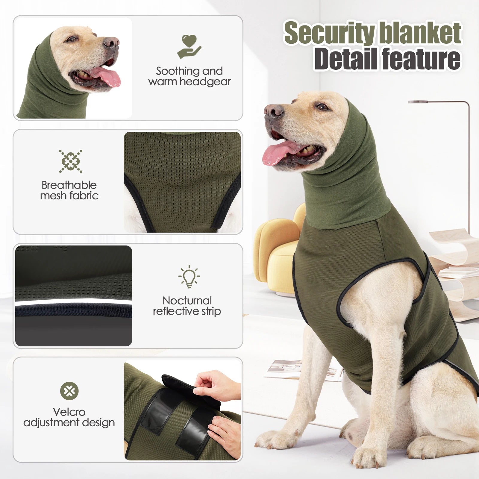 Dog Anxiety Vest with Hood