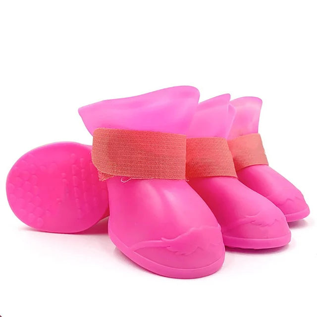 Waterproof rubber pet rain boots for dogs and cats