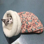 Warm fluffy cat sleeping bag pet bed
