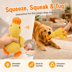 Squeaky duck plush dog toy with sound