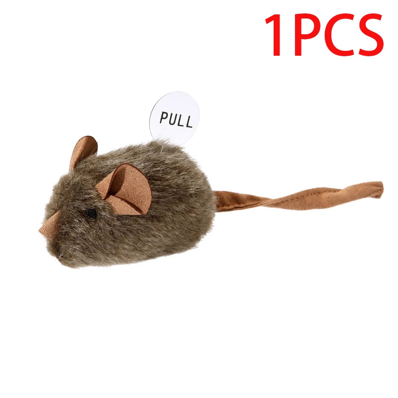 Plush mouse cat toy set for indoor play