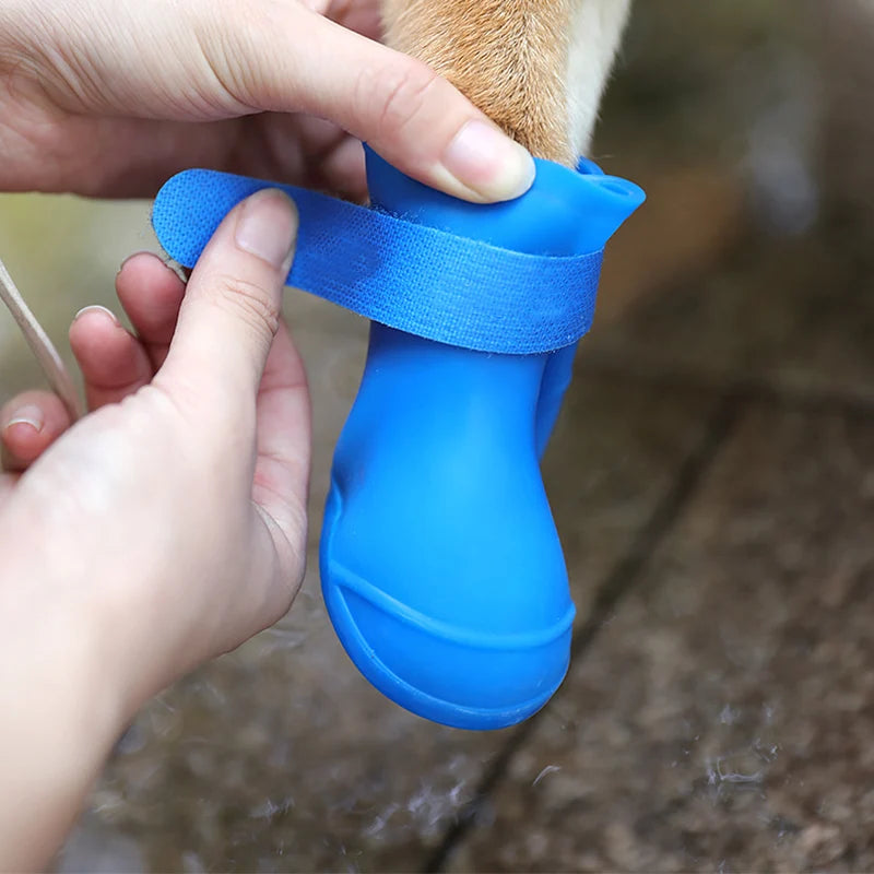 Waterproof rubber pet rain boots for dogs and cats