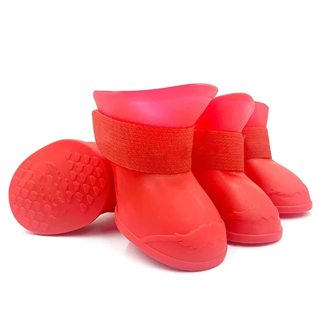 Waterproof rubber pet rain boots for dogs and cats
