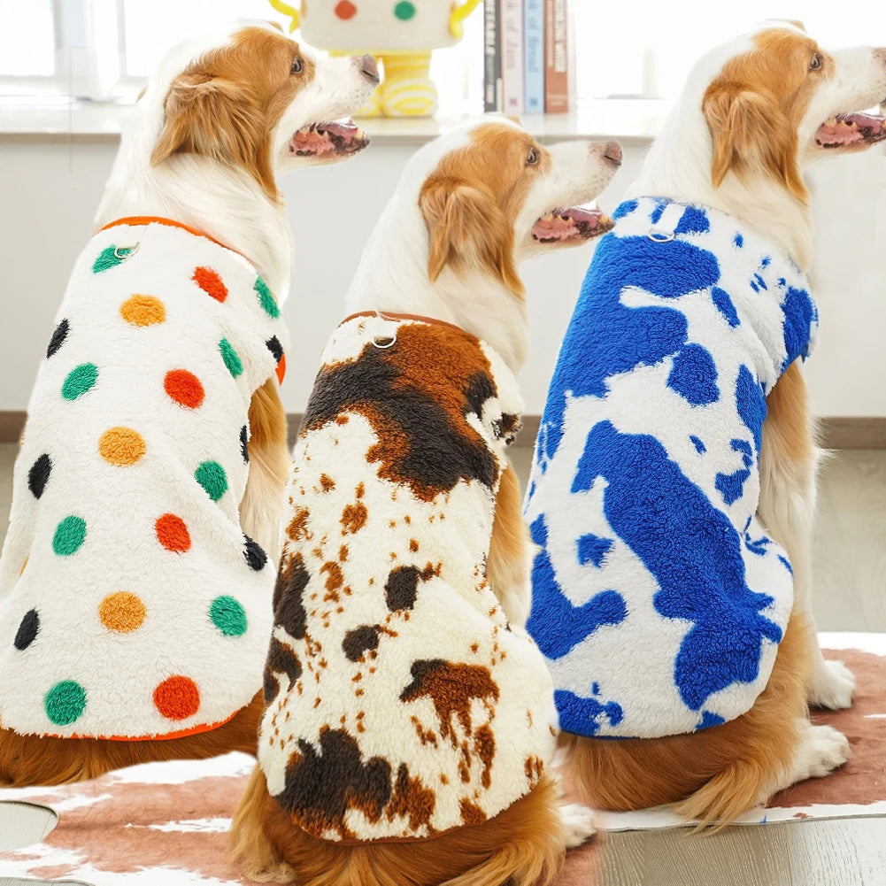 Fleece Dog Jacket with Leash Ring
