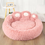 Paw-Shaped Dog Bed with Bolster