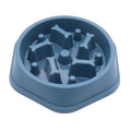 Non-slip slow feeder dog bowl with puzzle grooves