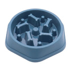 Non-slip slow feeder dog bowl with puzzle grooves
