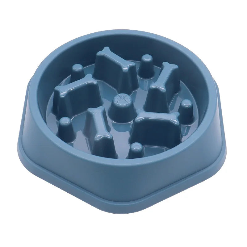 Non-slip slow feeder dog bowl with puzzle grooves