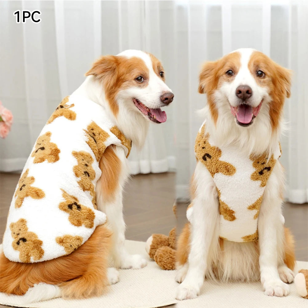 Fleece Dog Jacket with Leash Ring