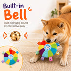Squeaky plush flying disc dog toy for small dogs