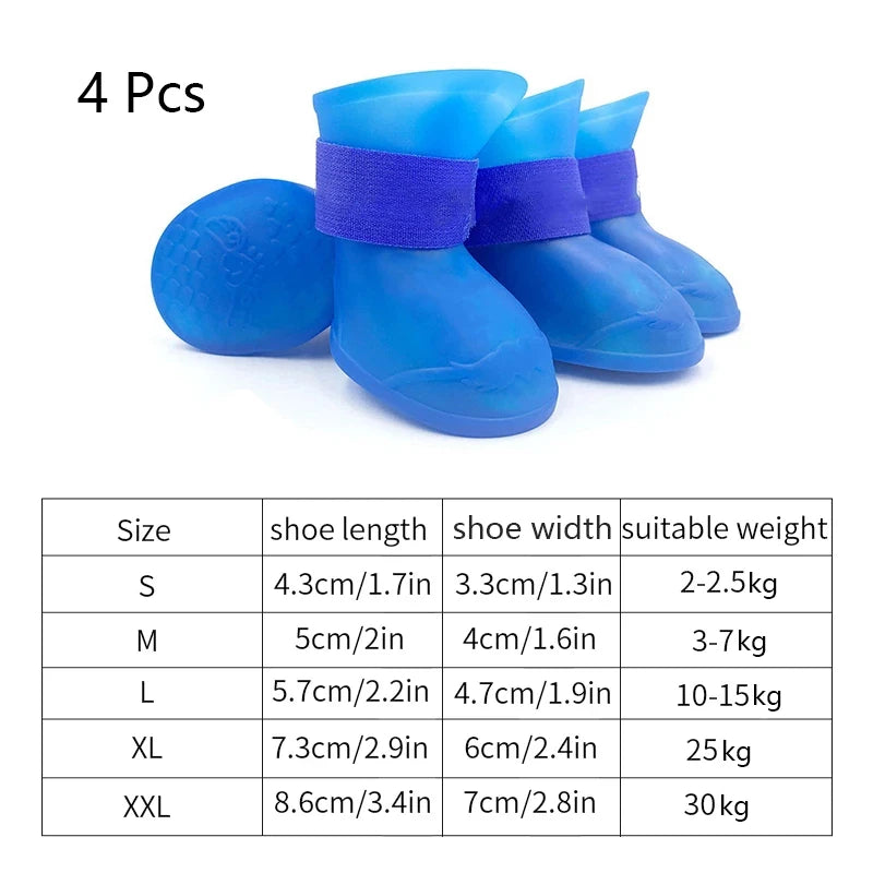 Waterproof rubber pet rain boots for dogs and cats