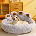 Paw-Shaped Dog Bed with Bolster