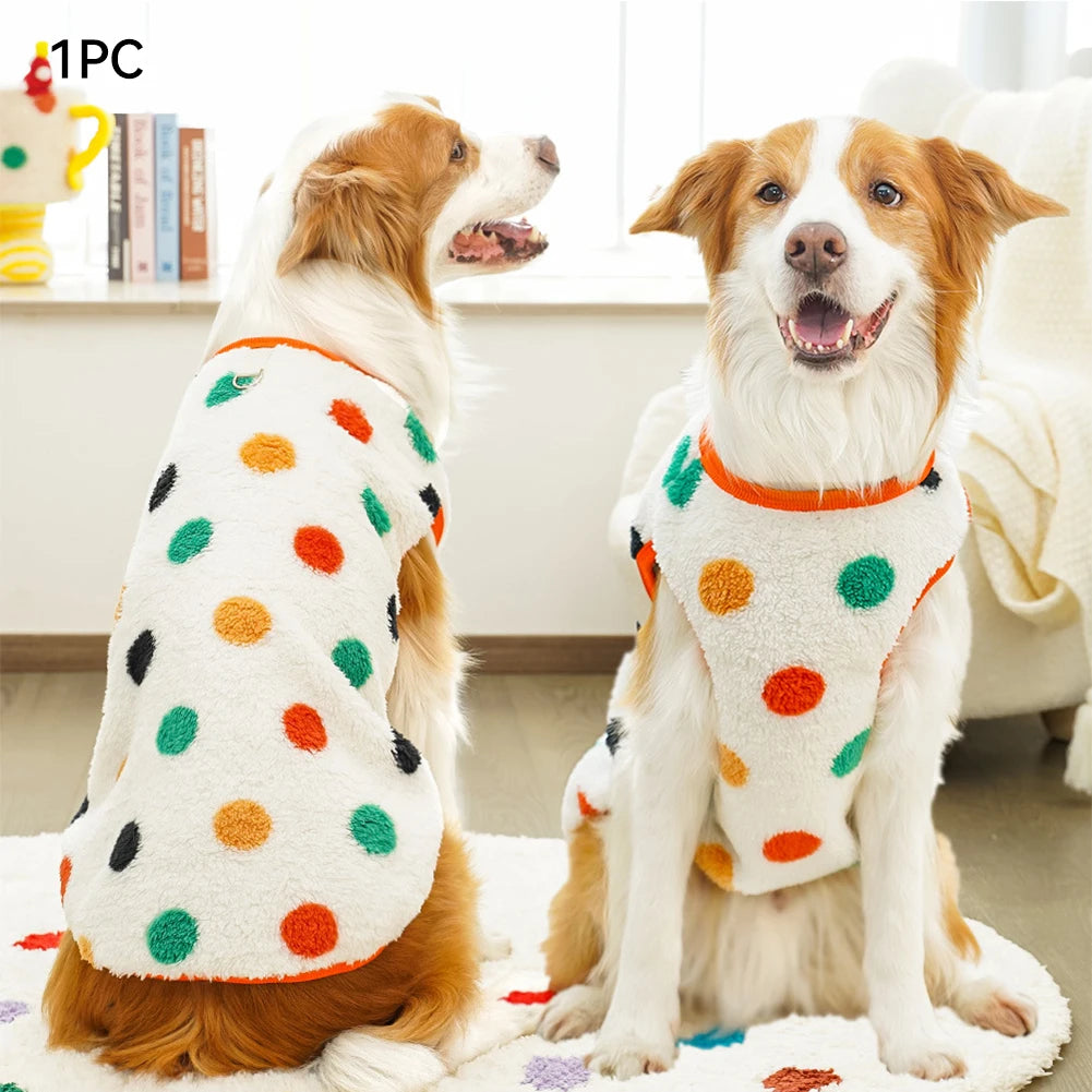 Fleece Dog Jacket with Leash Ring