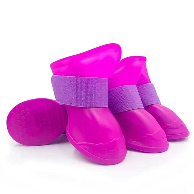 Waterproof rubber pet rain boots for dogs and cats