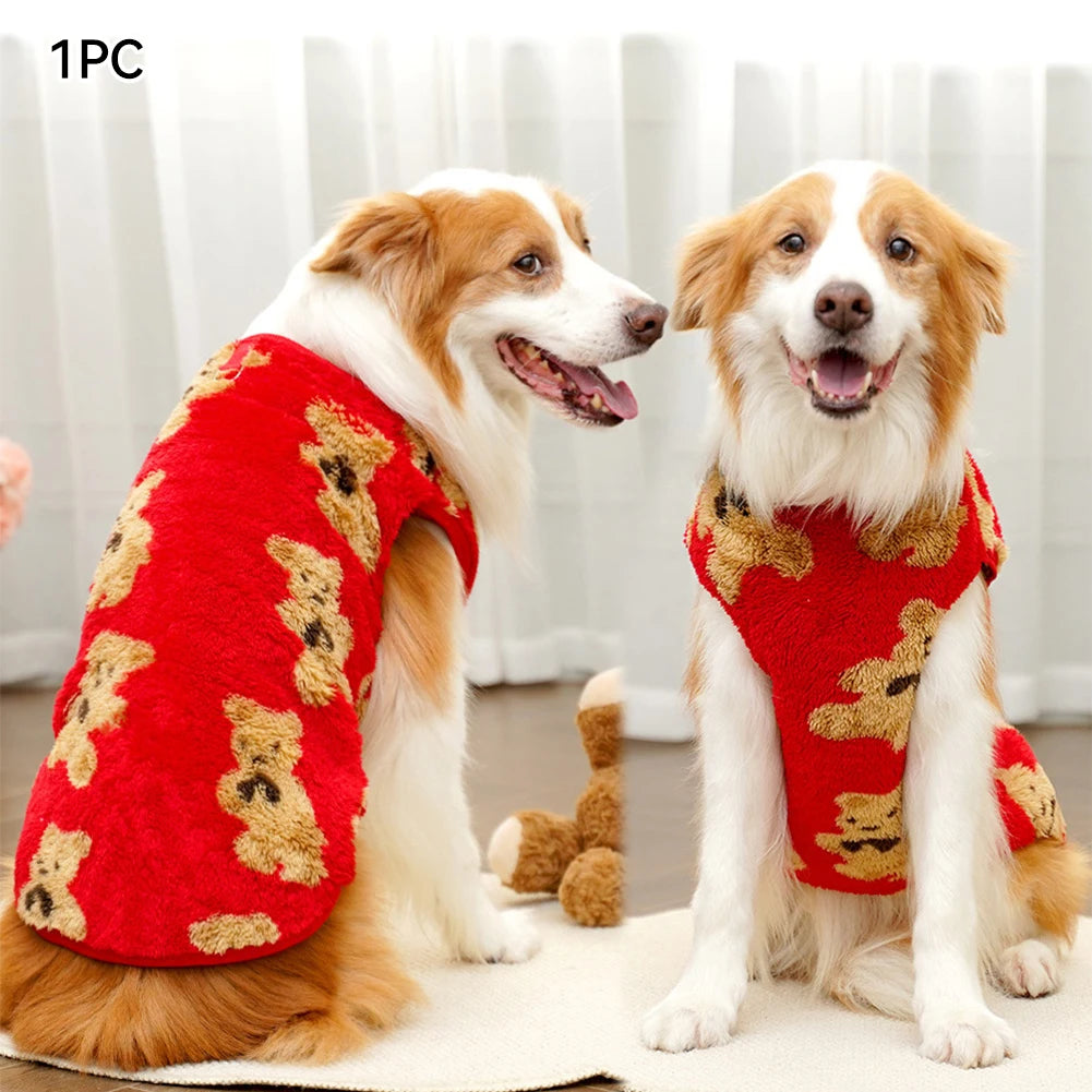 Fleece Dog Jacket with Leash Ring