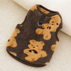 Fleece Dog Jacket with Leash Ring