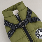 Padded Dog Jacket with Built-In Harness