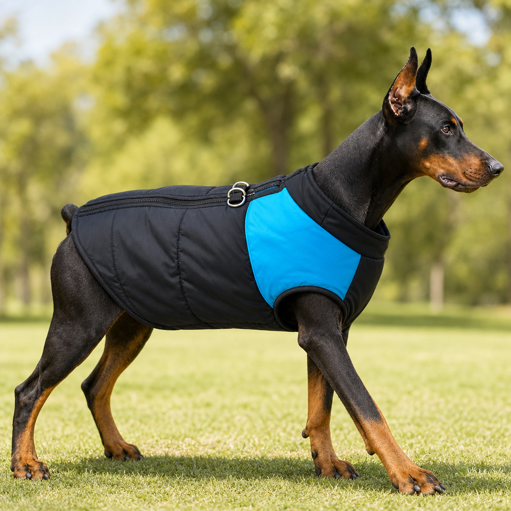 Padded Dog Jacket with Harness Ring
