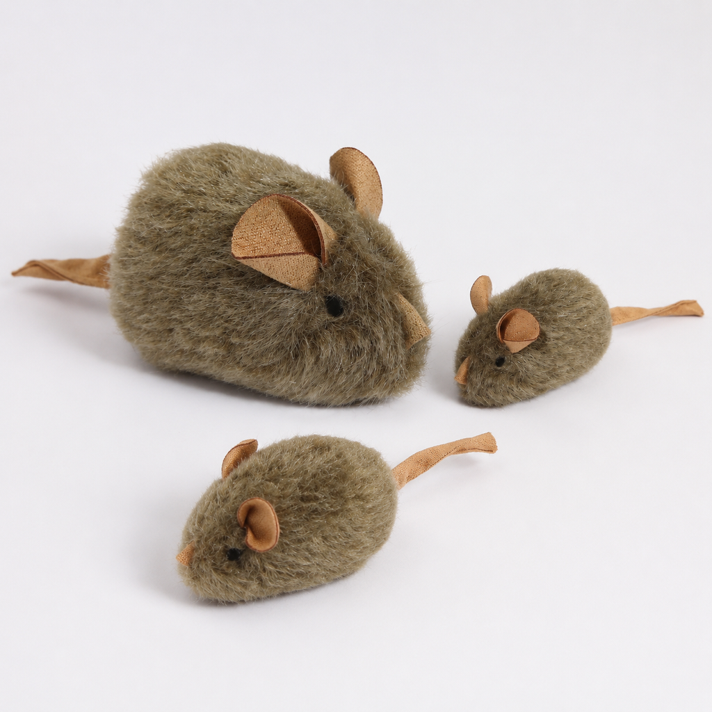 Plush Mouse Cat Toy Set